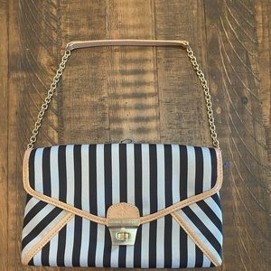 Henri Bendel striped envelope clutch